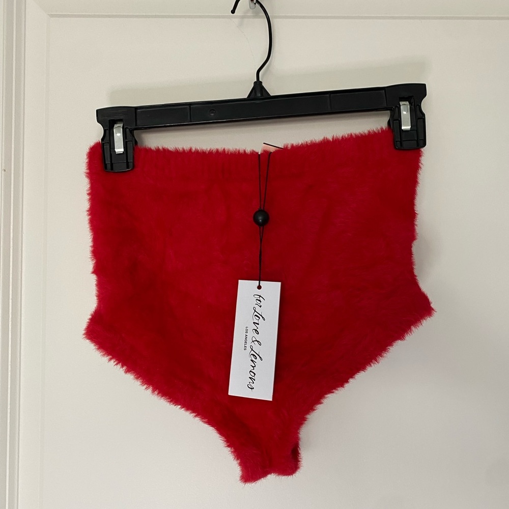 For Love & Lemons Fuzzy Sleep Shorts